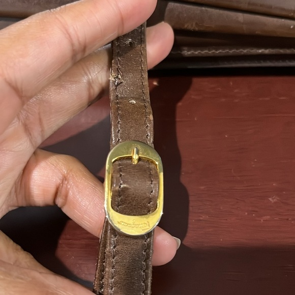 Vintage Salvatore Ferragamo Chocolate Brown Leather Clutch w/ Detachable Strap - Picture 3 of 10